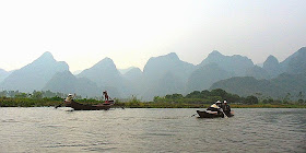 Pilgrims at Yen River, Hanoi, Vietnam