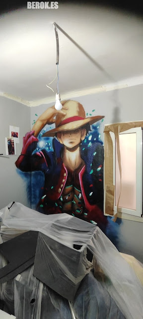 graffiti one piece japón luffy