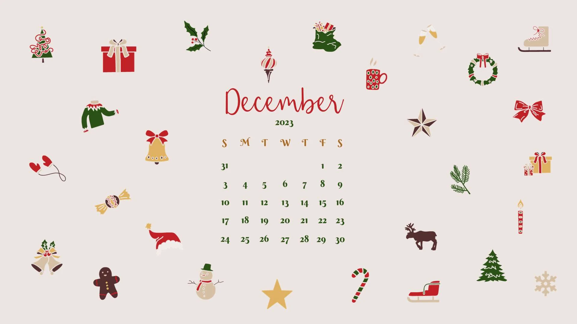 december 2023 calendar desktop wallpaper