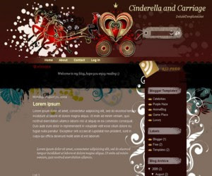 Cinderella and Carriage Blogger Template