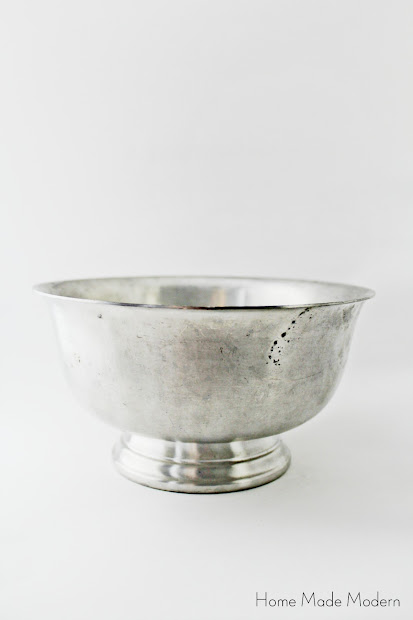 silver bowl from Goodwill