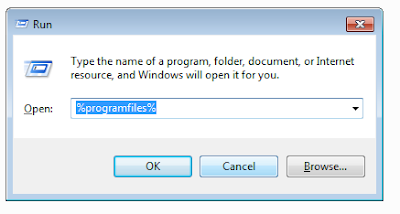 command for opening the program files