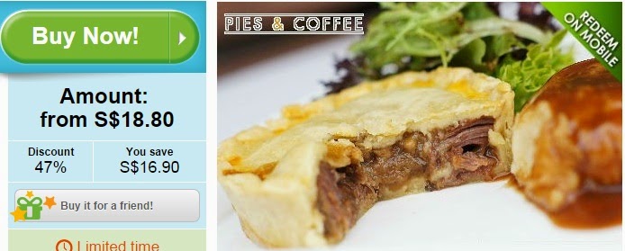 Pies & Coffee offer, discount, groupon singapore
