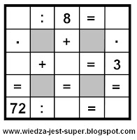 łatwe krzyżówki matematyczne