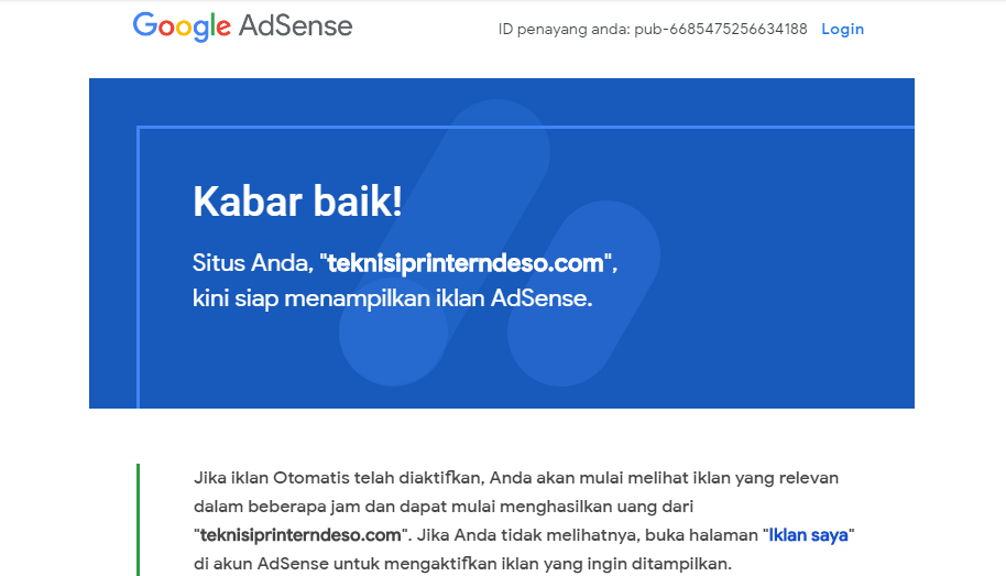 Aproved Google Adsense