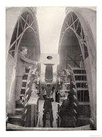 Frank Dyson taking a reading using the Altazimuth telescope © NMM