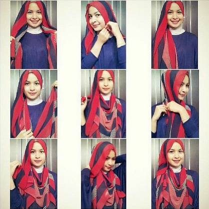 Gambar Tutorial Hijab Modern Syari