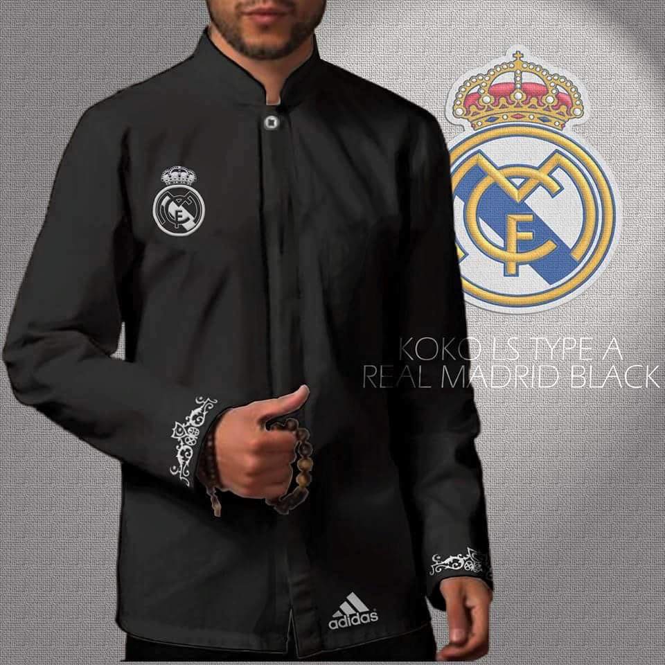 Baju Koko Real Madrid Black Lengan Panjang Jual Jaket Distro