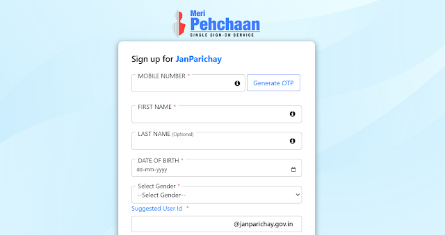 Register on JanParichay website for applying new ration card in bihar