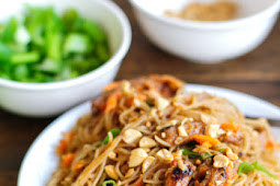 hoisin pork with rice noodles