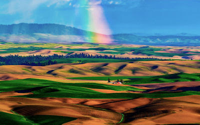 Arcoiris en las praderas - Palouse Hills en Washington