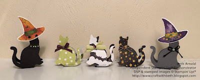 Craft with Beth: Stampin' Up! Halloween Cat Punch Treat Holder Hershey Kiss Toil and Trouble DSP Designer Series Paper