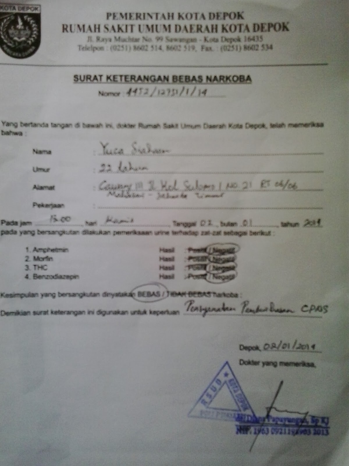 Contoh Surat Dokter Puskesmas Bogor