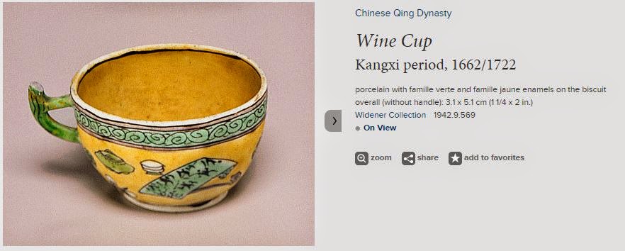 <img src="Kangxi Wine Cup .jpg" alt=" Detail of Famille Jaune and Verte on Biscuit">