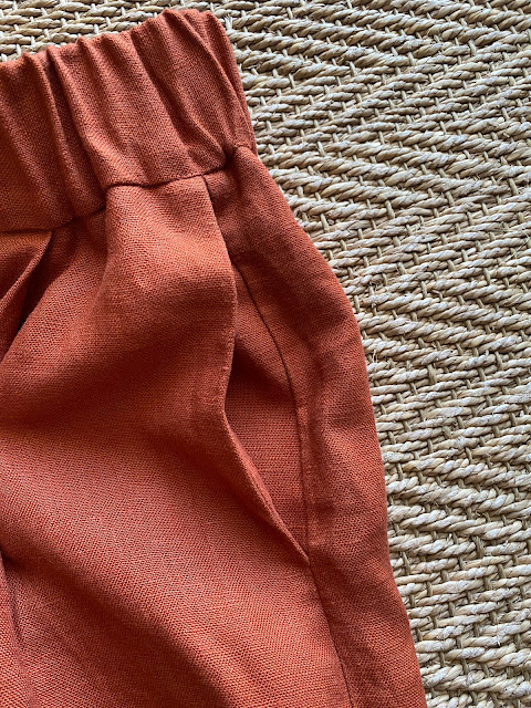 Diary of a Chain Stitcher: Birgitta Helmersson Zero Waste Block Pants in Heavyweight Paprika Linen from The Fabric Store