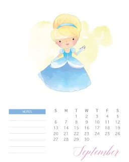 Princesas Disney: Calendario 2020 para Imprimir Gratis.