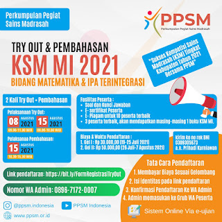 Perkumpulan Pegiat Sains Madrasah Gelar Try Out Akbar KSM 2021