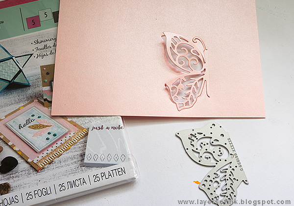 Layers of ink - Gatefolded Pink Card Tutorial by Anna-Karin with Katelyn Lizardi Sizzix dies