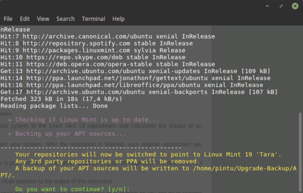 Cara Upgrade Linux Mint 19 TARA, Cinnamon, Mate, Xfce
