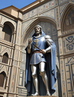 Un'immagine della Firenze medievale creata dell'intelligenza artificiale.