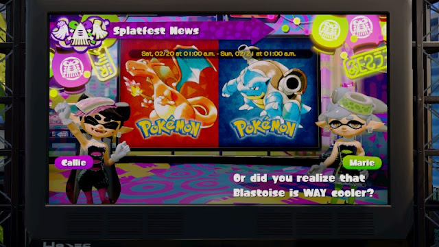 Splatfest Splatoon Pokémon Blastoise is way cooler Blue version Marie