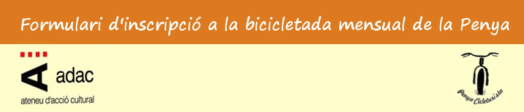 Formulari d'inscripció a la bicicletada mensual