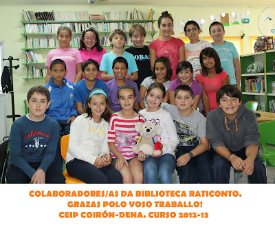 fotografía dos alumnos/as que este ano colaborarán nas tarefas de préstamo da Biblioteca