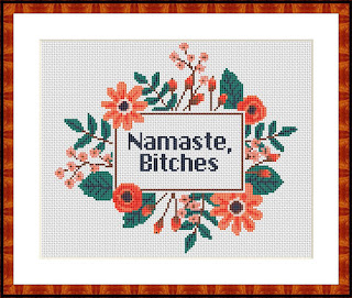 Namaste cross stitch pattern - Tango Stitch