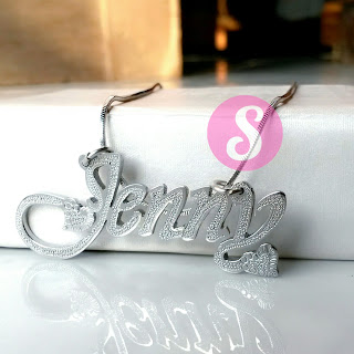 kalung nama monel silver grafir - jenny