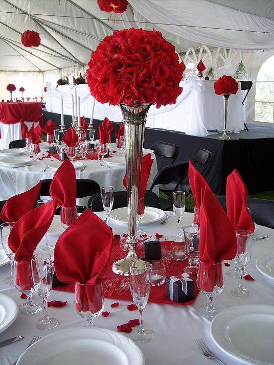 Image 40 of Red White And Silver Wedding Decor