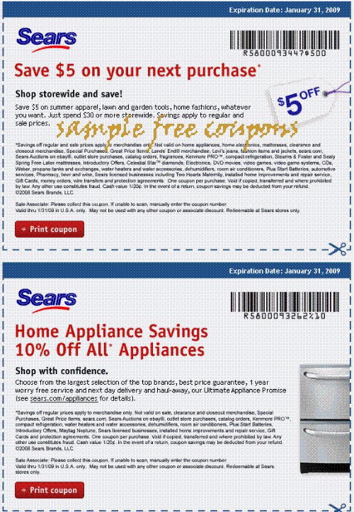  Sears  Coupons  July 2014