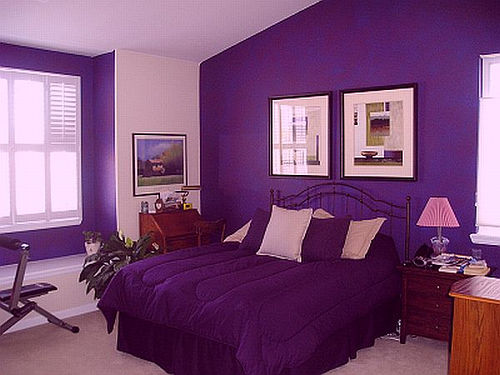 cream and purple bedroom ideas