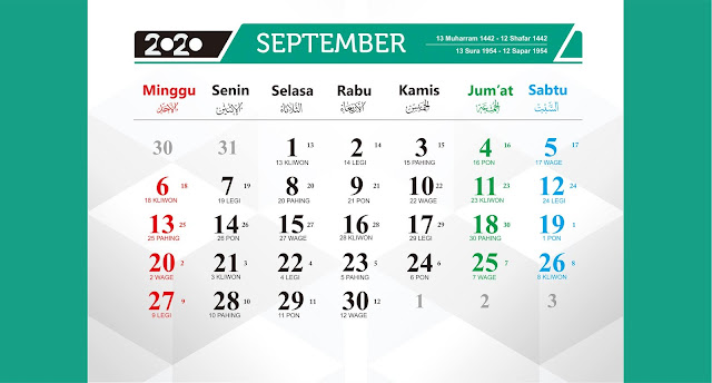 Download Gratis Desain Kalender 2020 Bisa di Edit Dengan CorelDraw 