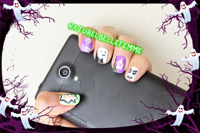 Ghost Halloween nail art