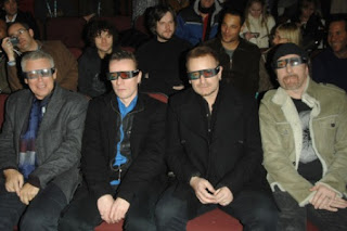 U2 3D with Bono wearing 3D glasses