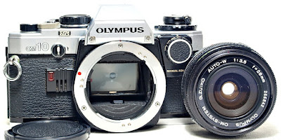 Olympus OM10 (Chrome) Body #092, Manual Adapter, G.Zuiko Auto-W 28mm 1:3.5 #842