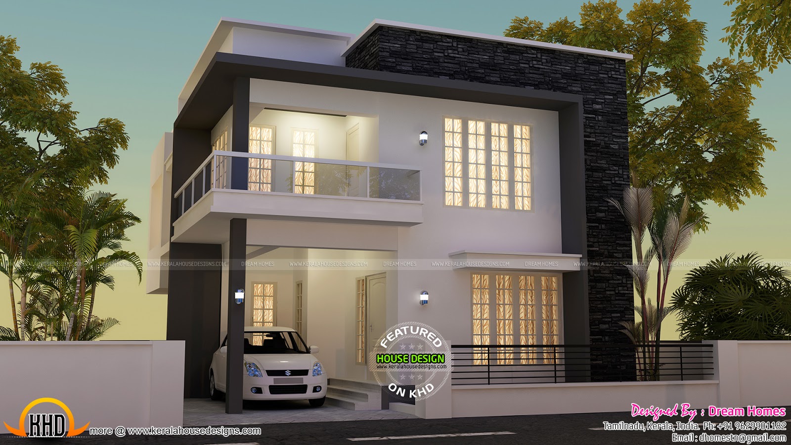  Modern  house  view  and plan  Kerala home  design and floor 