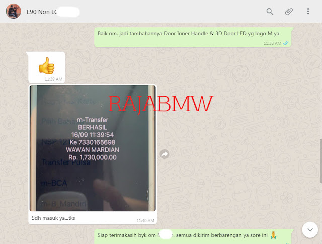 Bukti Transaksi Dengan Customer Rajabmw