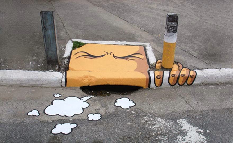 28 Pieces Of Street Art That Cleverly Interact With Their Surroundings - Cigarro