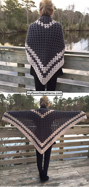 Simple Granny Shawl Triangle Crochet Pattern
