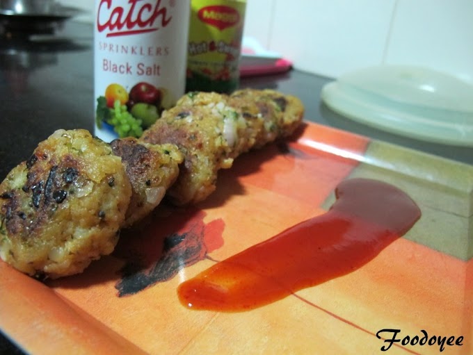 Poha Cutlets - with very little oil. 