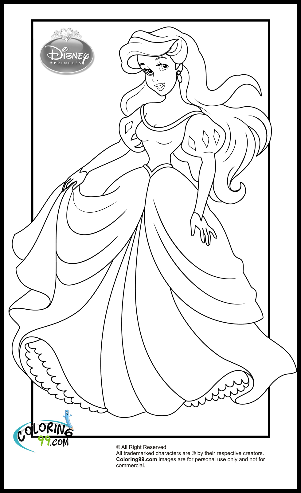 Download Coloring Pages Of Disney Princess - 146+ File for DIY T-shirt, Mug, Decoration and more for Cricut, Silhouette and Other Machine