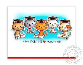 Sunny Studio Blog: Con-cat-ulations! Mew Did it! Punny Graduation Kitty Card by Mendi Yoshikawa (using Grad Cat & Woo Hoo Stamp Sets)