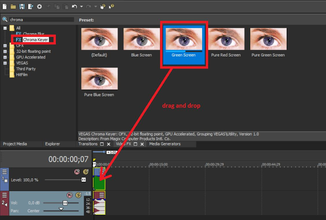 How to remove the green background in Sony Vegas