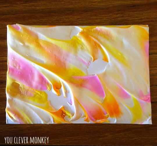 Easy to do art - shaving cream marbling | you clever monkey