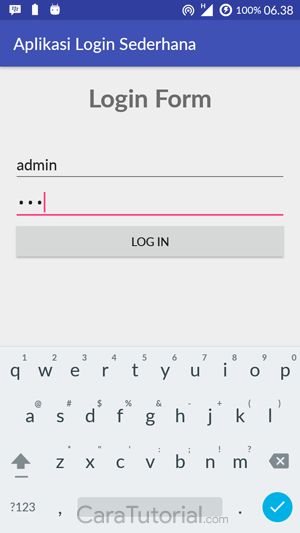 Demo Aplikasi Login Form Sederhana Android Studio