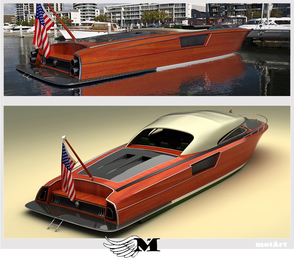 MotArt: Mustang wooden Speed boat