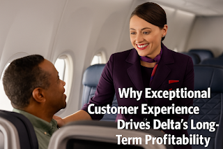Smiling Delta flight attendant assisting a passenger onboard, symbolizing excellent customer service
