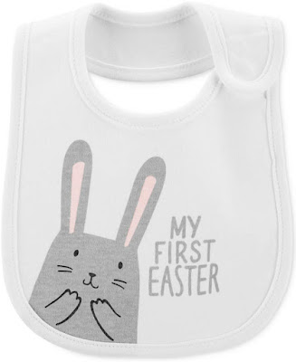 Baby Boys or Girls Bunny Graphic Cotton Bib