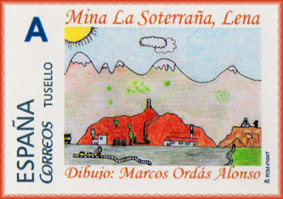 sello, filatelia, exposición, Pola de Lena, minería, mercurio, La Soterraña